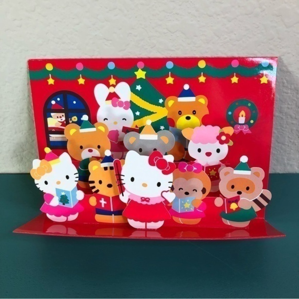 Hello Kitty & Friends Sanrio Christmas Holiday Card Pop Up 3D Vintage 1995 New